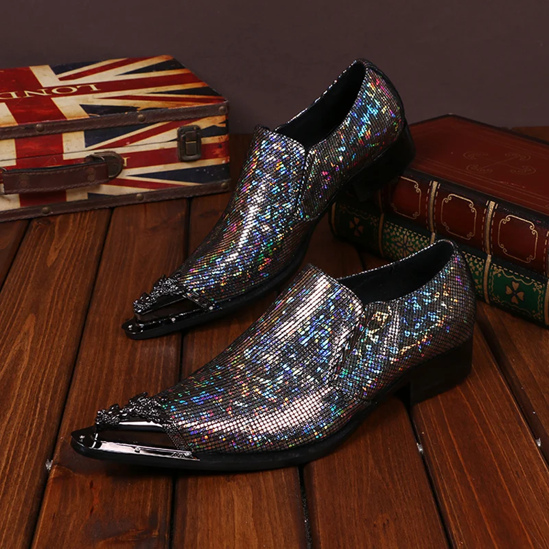 men's sequin formal shoes