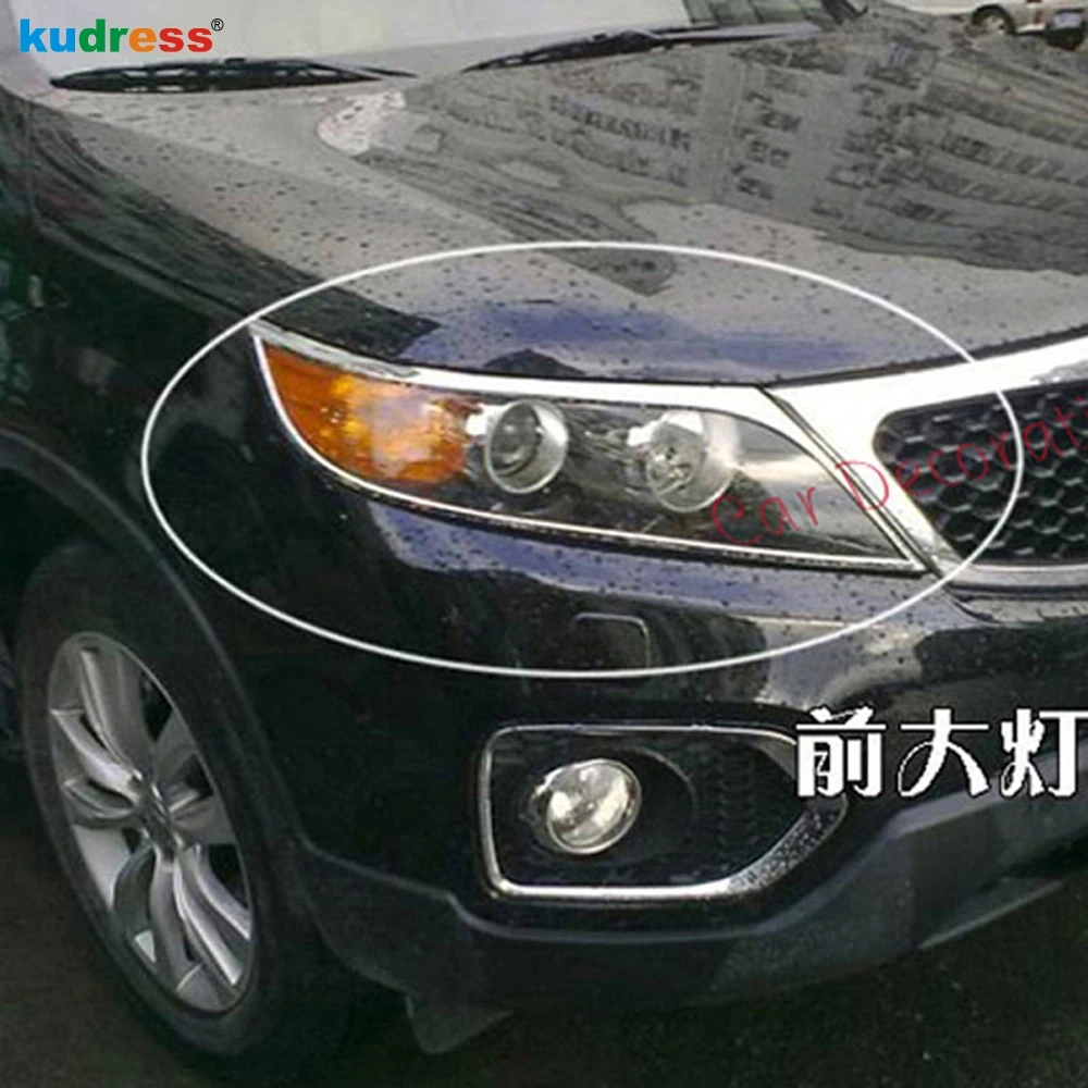 For Kia Sorento 2010 2011 ABS Chrome Car Headlight Head Light Lamp