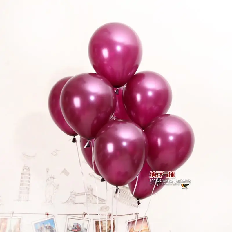 10/20/30pcs 12inch Gold Sliver Black Latex Balloons Wedding Decorations Adult Helium Ballons Birthday Party Decorations Kids Toy - Цвет: rose red