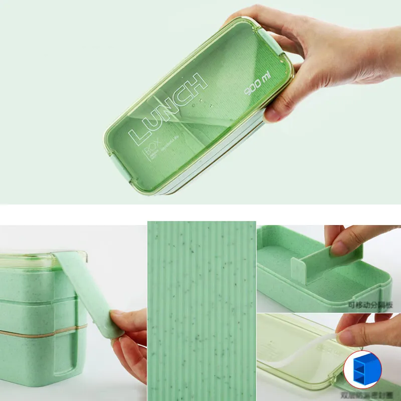 3 Layers Microwave Lunch Boxs Plastic Kids Adult Fruit Food Storage Container Bento Boxs Lunchbox Japanese Style Dinnerware Set