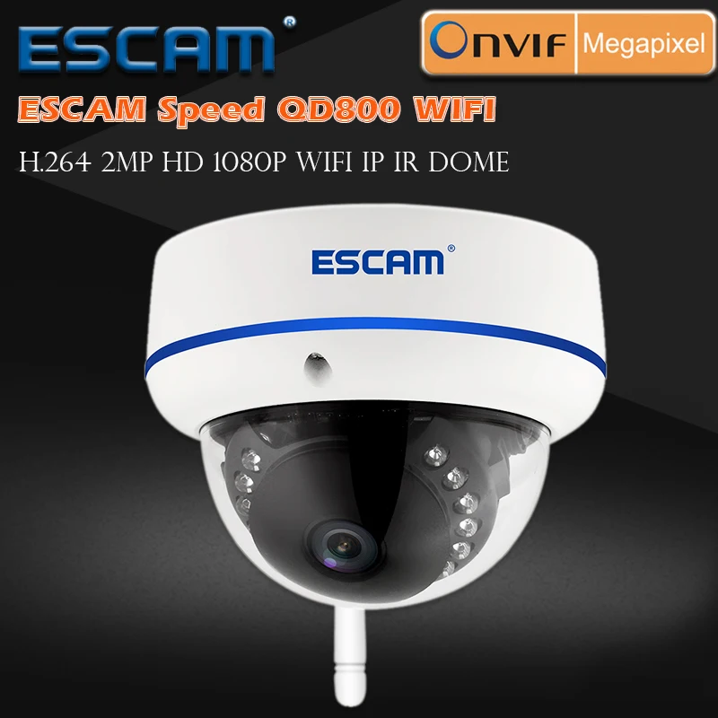 

Escam Speed QD800 WiFi IP Camera Full HD 1080P 2MP Onvif IP66 Dome Outdoor Waterproof Day/Night Vision Surveillance CCTV Camera