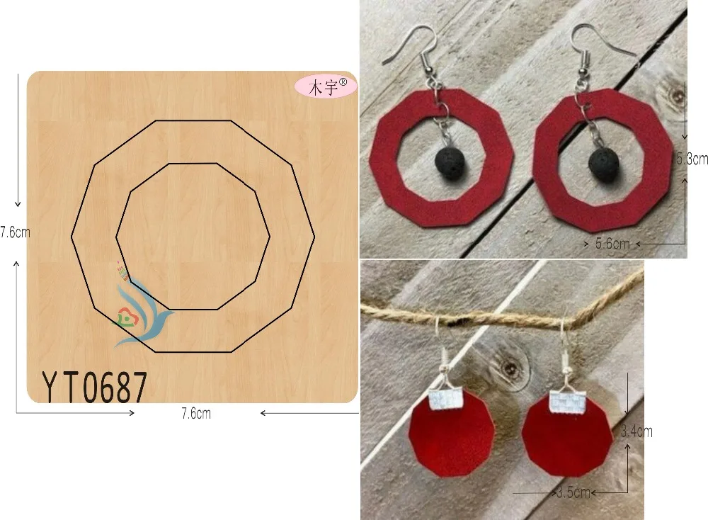 Многоугольная серьга DIY новая деревянная форма режущие штампы для скрапбукинга Thickness-15.8mm/muyu/YT0687