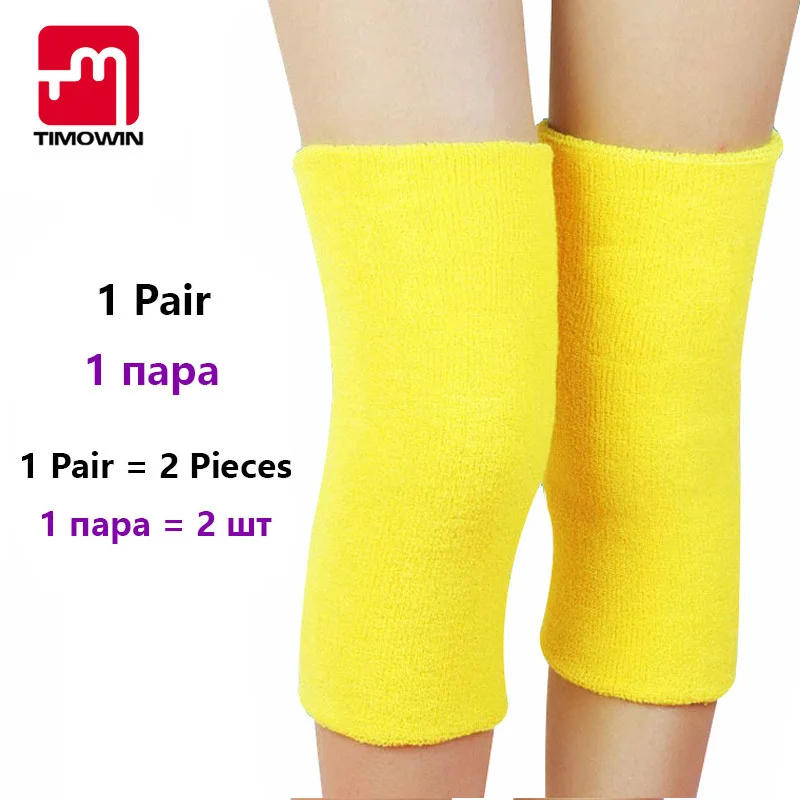 Yellow Timowin 1 пара наколенник высокий эластичный наколенник Спорт на открытом воздухе защита колена сохраняет тепло Предотвращение артрита наколенник - Цвет: Yellow