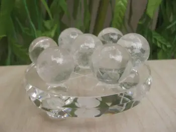 

ddh001252 AAA++ 7 NATURAL CLEAR quartz SPHERE BALL REIKI Healing