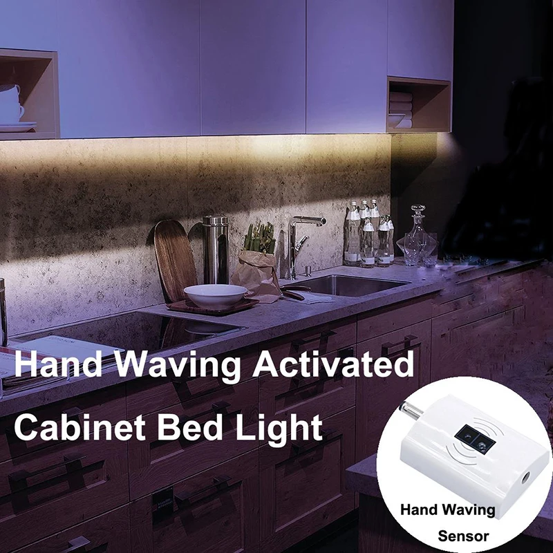 

Hand Wave Motion Activated LED Cabinet Light Flexible LED Strip Night Light Bedside Lamp Illumination Dimmer Cabinet Bed Light