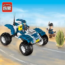 Обучающий строительный блок городской полицейский патруль автомобиль вездеходы 2 фигурки 139 шт MOC Обучающие Кирпичи подарок-игрушка для мальчика-без коробки