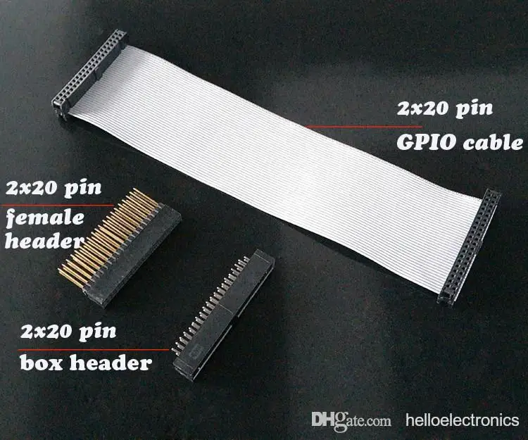 2 компл./лот идеальный матч GPIO ленточный кабель 2x 20-контактный разъем для Raspberry Pi 4 B+ Декодер каналов кабельного телевидения с 2x20 стекируемые Заголовок и 2x20 мм заголовка коробки