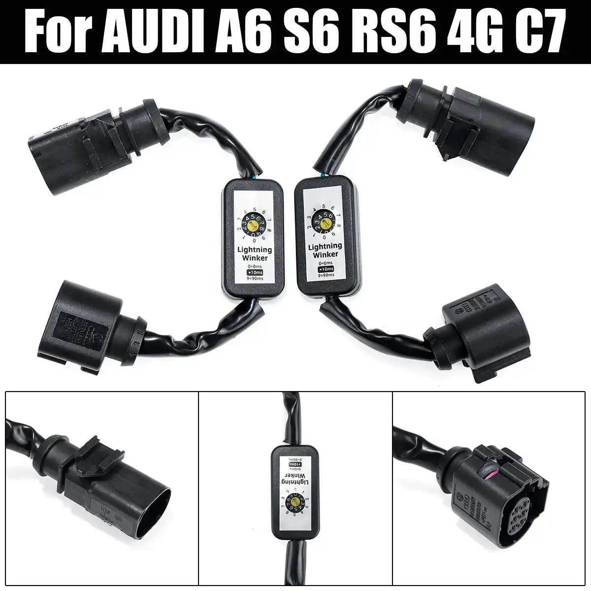 

2x Dynamic Turn Signal Indicator LED Taillight Add-on Module Cable Wire Harness For AUDI A6 S6 RS6 4G C7 Left&Right Tail Light
