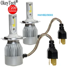 Auto Headlight Lamp Fog Light 7200LM 80W H4 9003 HB2 Hi-Lo COB LED Car Headlight Bulbs Kit Car Beam Bulbs 12V-24V Upgrade 6000k