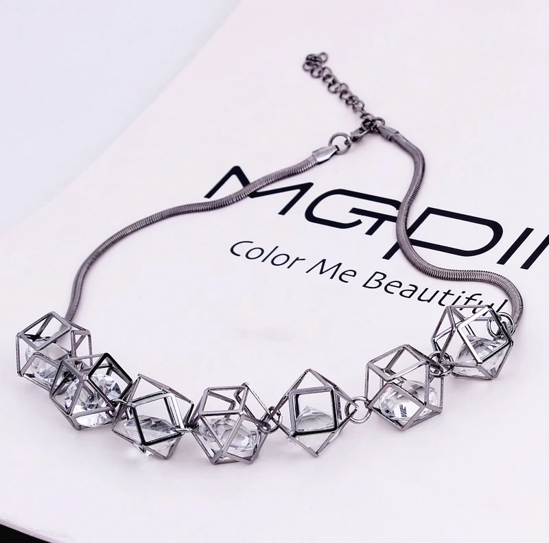 Геометрическая квадратная цепочка для свитера ожерелья и кулоны Collier Bijoux Collares