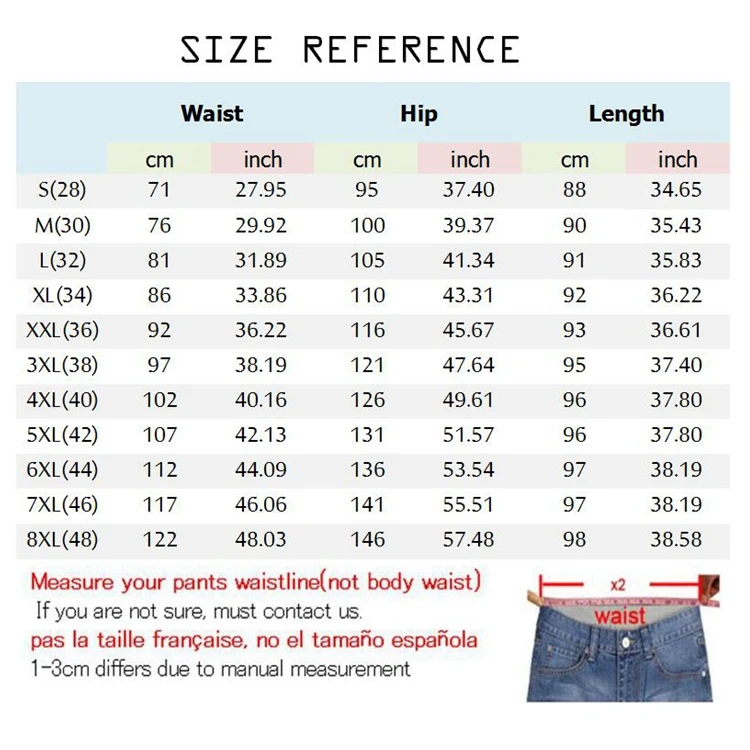 asian jeans size chart - Haval