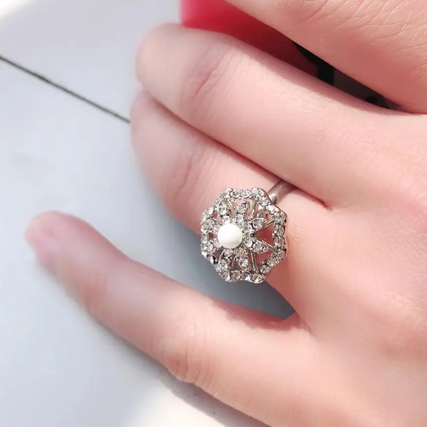 

can be Rotated Ring Rotate Camera Unique Width Stainless Steel Middle Spinner Rings for women Jewelry Rotating Zircon Ring #11