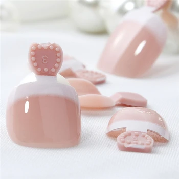 

24Pcs/set Foot False Toenail Tips Set French Full Cover Fake Toe Nail Tips Nail Stickers Tips Patches DIY Manicure Decoration