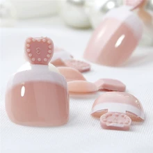 24 pçs pé falso unha do pé dicas conjunto francês capa completa falso dedo do pé dicas unhas adesivos dicas remendos diy manicure decoração