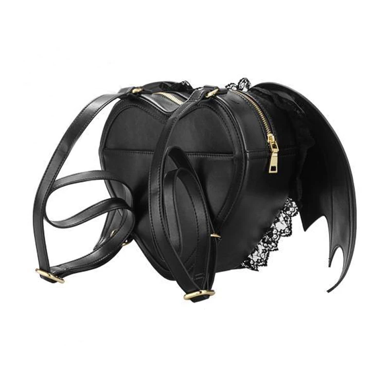 Женский рюкзак из искусственной кожи с крыльями летучей мыши, рюкзак в стиле панк, стимпанк, Ретро стиль, винтажная школьная сумка для девочек, сумка в готическом стиле