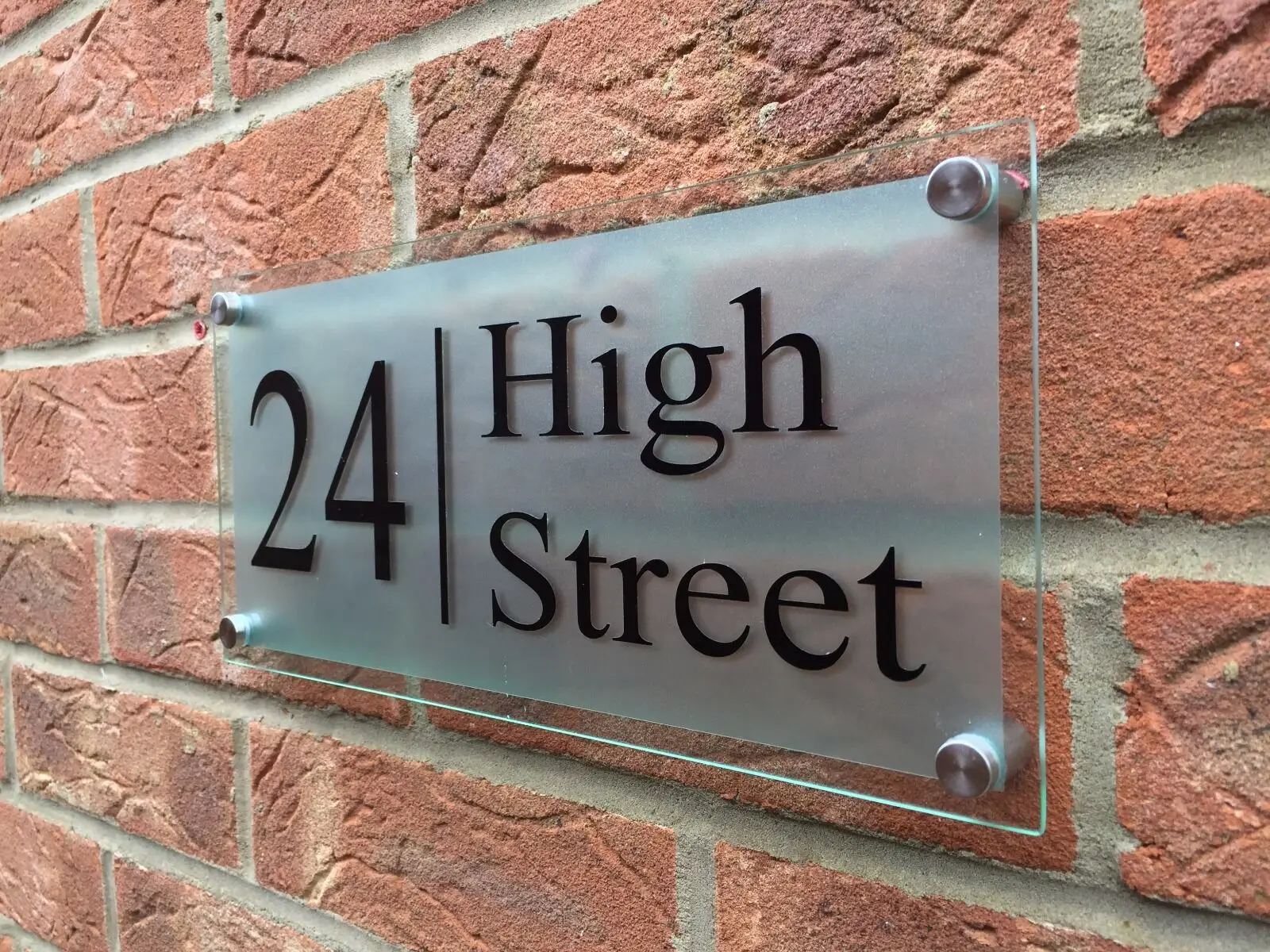 

MODERN HOUSE SIGN PLAQUE DOOR NUMBER STREET GLASS EFFECT BORDER WALL PLAQUE