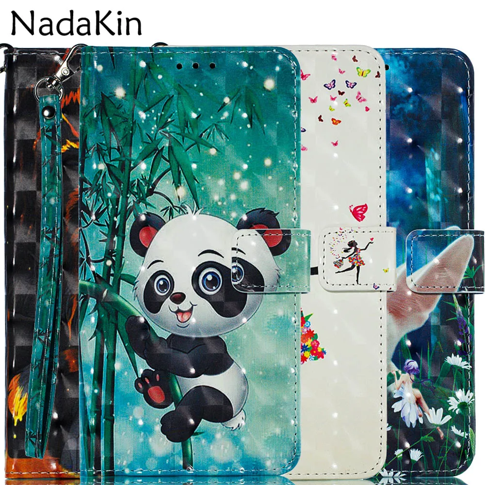 

3D Vision Painted Wallet Book Phone Case for Huawei Mate 10 20 Lite Pro X Nova 4 2i Leather Cover Shell With Card Money Slots