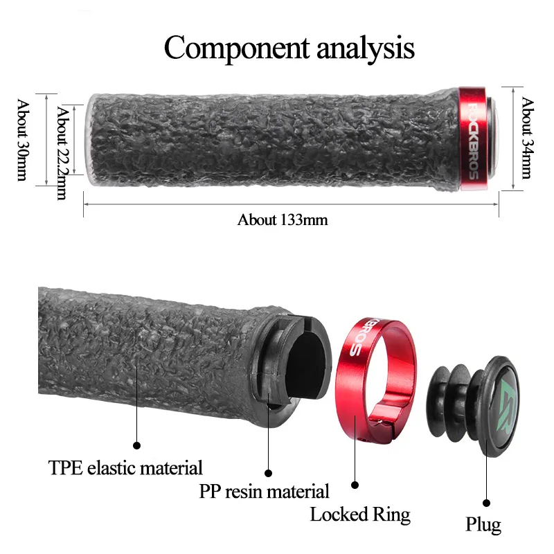 ROCKBROS, Горный Руль велосипеда ручки велосипеда Hande бар крышка сверхлегкий ударопрочный замок на ручки для велосипеда костюм для велосипедного спорта запчасти