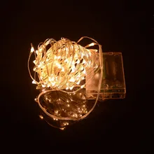 Hot ! 33Ft 10M 100 LED 4.5V mini Battery Operated Silver LED String Light Fairy Lights Garlands Christmas Holiday Wedding Party