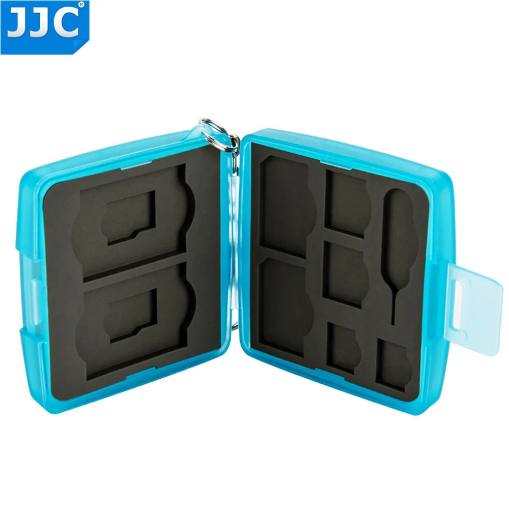 JJC водонепроницаемый держатель для хранения камеры Сумка для карты памяти SD MSD 2 SIM Micro SIM Nano SIM Чехол для карт - Цвет: Синий