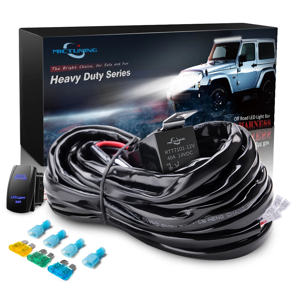 MICTUNING 14AWG 300 Вт жгут проводов 40 ампер светодиодный светильник бар предохранитель