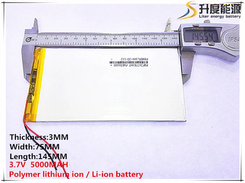  1pcs [SD] 3.7V5000mAH[3075145] Polymer lithium ion / Li-ion battery for TOYPOWER BANKGPSmp3mp4cell 