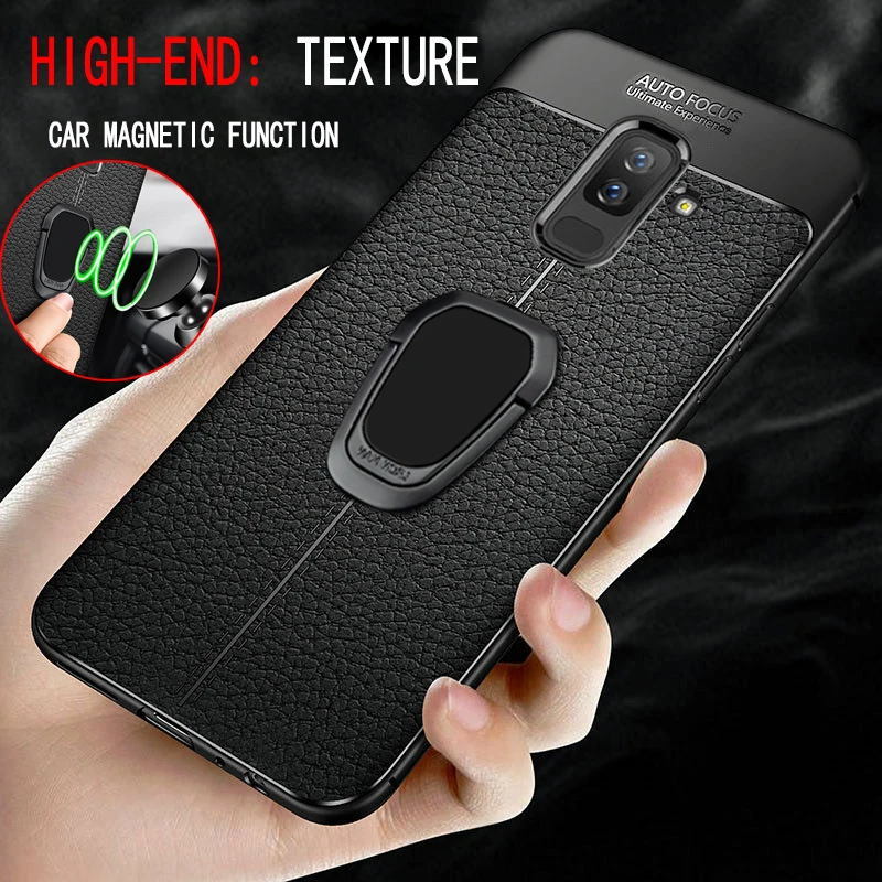

Case For Samsung A9 A7 A6s 2018 A6 A8 Car Holder Cover Metal Ring Case For Galaxy J4 Plus J6 Prime S9 S8 S10 5G Note 9 8