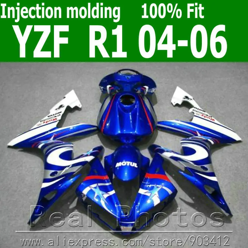 Литье под давлением Обтекатели кузова для YAMAHA R1 обтекатель комплект 2004 2005 2006
