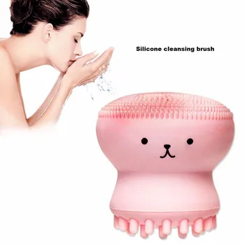 

1Pcs Lovely Pink Jellyfish Shaped Silicone Octopus Face Deep Pore Cleanser Powder Puff Brush Skin Care Beauty Face Cleaner Brush