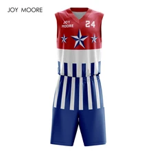 Collge Баскетбол Джерси изготовленный на заказ красного и синего цвета в полоску Баскетбол жилет для мужчин