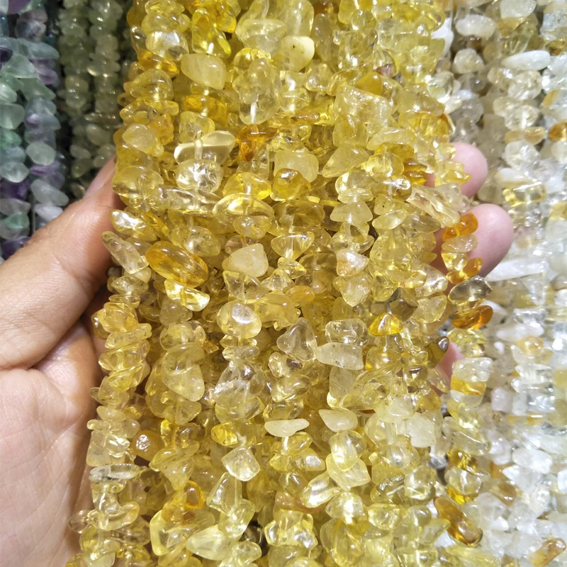 

Natural Citrines Stone Beads For Jewelry Making DIY Bracelet Material 5mm-8mm Irregular Yellow Crystal Stone Beads Necklace 85cm