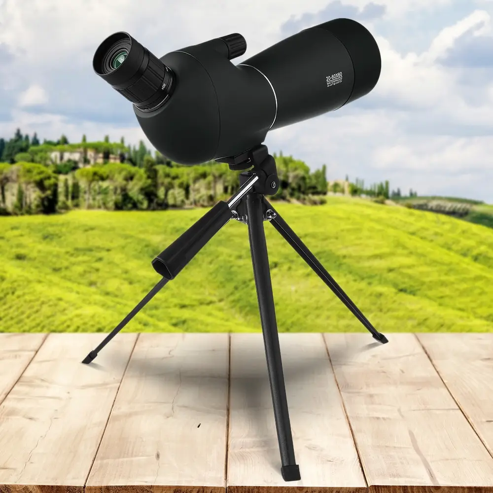 

20-60x60 Angled Spotting Scope Waterproof Birdwatch Hunting Monocular with Tripod Carry Cases for Bird Watch Camping Backpacking