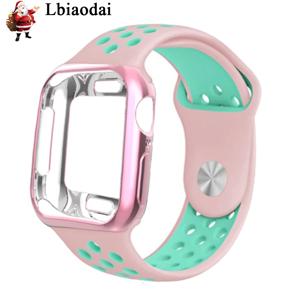 Lbiaodai Silicone Sport strap For Apple Watch Case 44mm/42mm/38mm/40mm correa iwatch series 4/3/2/1 wrist band bracelet belt Lbiaodai Silicone Sport strap For Apple Watch Case 44mm/42mm/38mm/40mm correa iwatch series 4/3/2/1 wrist band bracelet belt