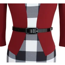 5x Women’s Sexy Bodycon Check Tartan Style Business OL Pencil Dress red S