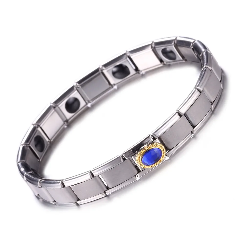 Дизайн эластичный квадратный звено цепи германий энергии здоровья Стразы кристаллический Магнитный браслет для мужчин женщин подарок ювелирные изделия
