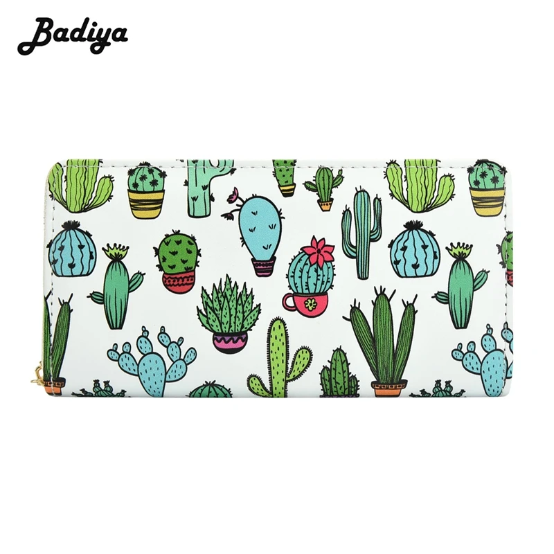 

Fashion Cactus Wallets Women Cute Pattern Prints Phone Bag Purses Ladies Zipper Coins Purses Female Carteras Feminina Clutches