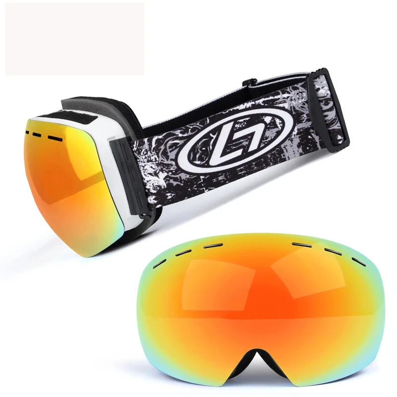 SJ-Maurie, очки для взрослых, лыжные очки, очки с двумя линзами, большая Лыжная маска на все лицо, зеркальные лыжные очки, анти-туман, снег, сноуборд, глаз, стекло es
