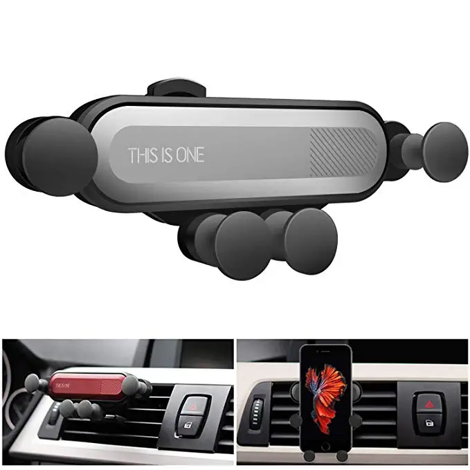 

Cell Phone Car Mount Air Vent Stand Auto-Clamping Shockproof and no noise Universal Gravity Mobile Phone Holder GPS Navigation