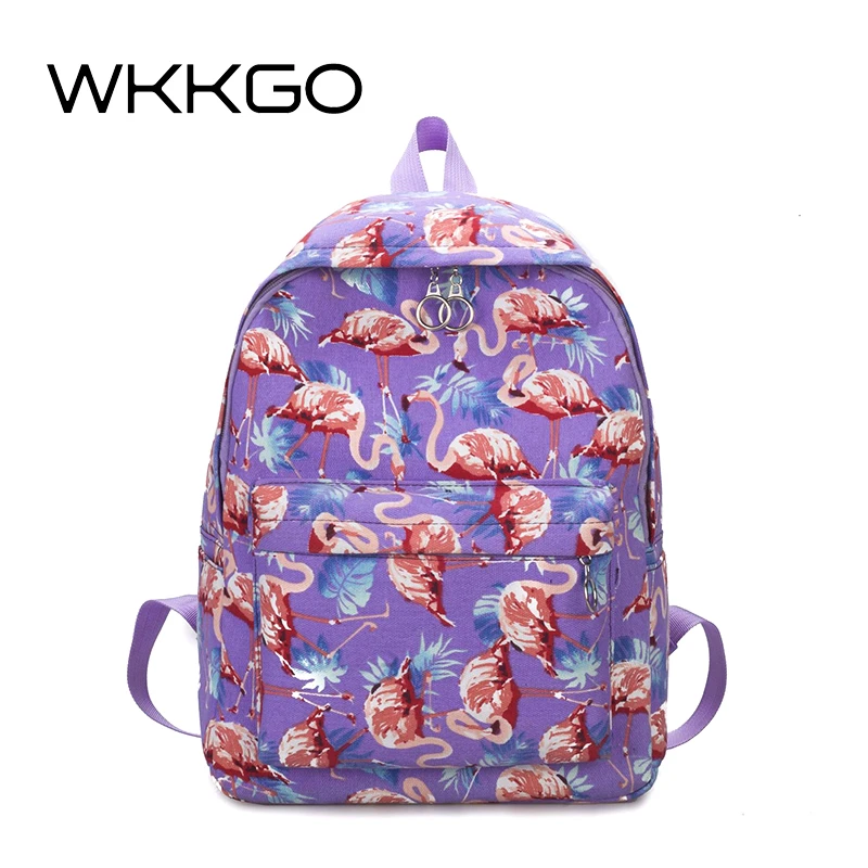 

New Flamingo Printing Fashion Travel Bag Art Girl Schoolbag Lady Shoulder Rucksack Canvas Backpack Women Student School Backpack