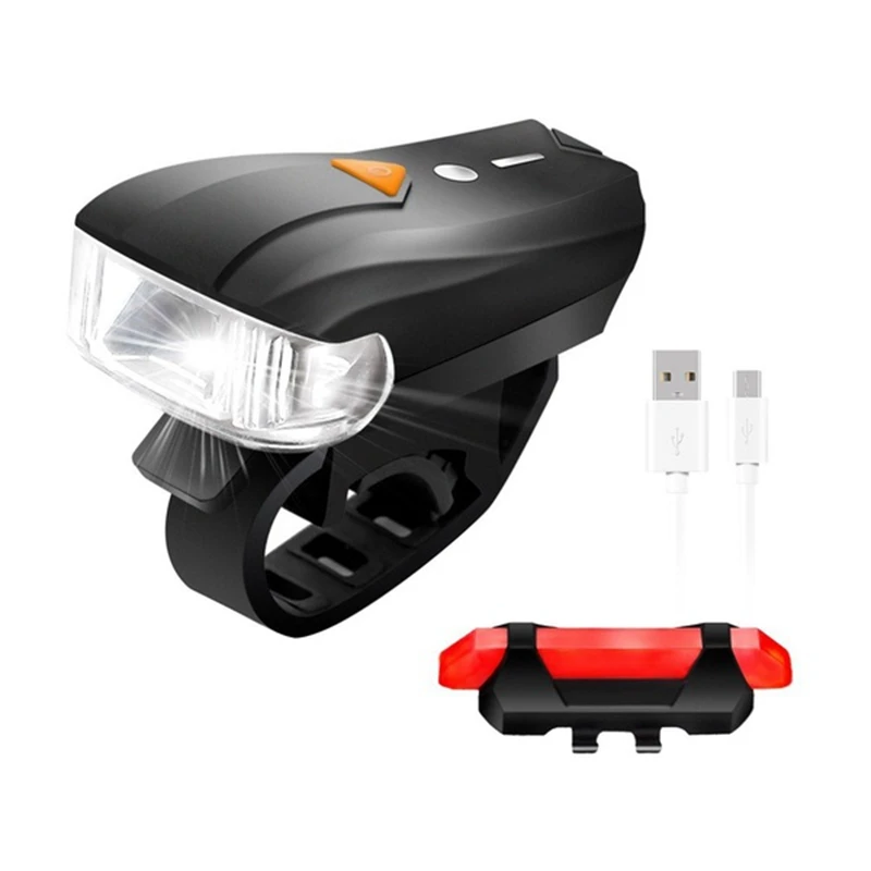 

USB Rechargeable LED Bike Bicycle Cycling Headlight Front Light Tail Rear Lamp