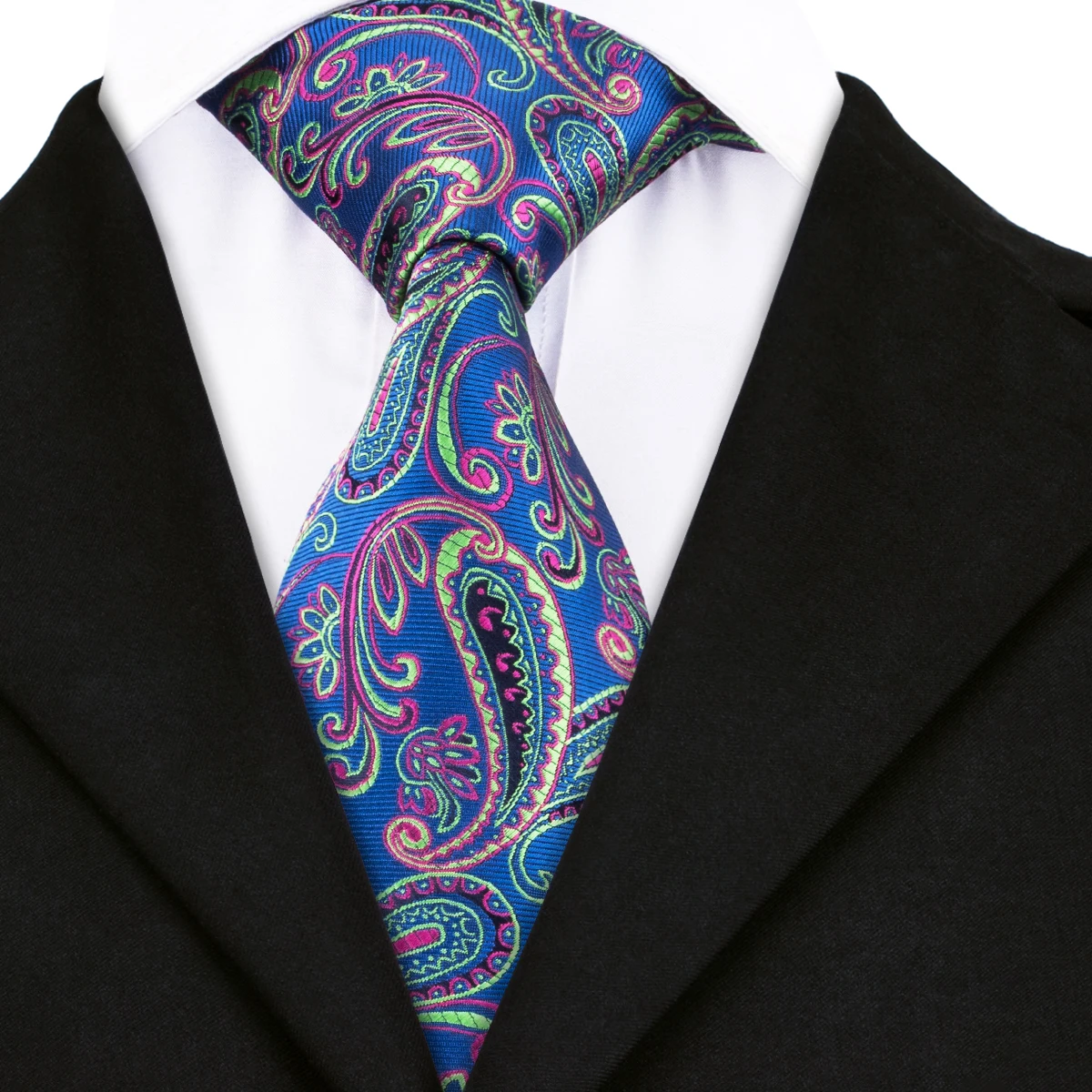 2018 Most Popular Paisley Ties for Men Silk Blue Tie 8.5cm Width ...