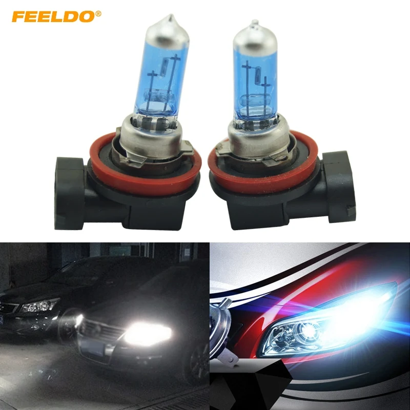 FEELDO 2 шт Белый H8 35W Автомобильные противотуманные фары галогенные лампы #2240 |