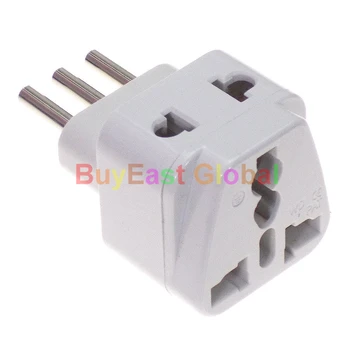 

(10 PCS) Universal to Italian (2 Way Outlet) Electrical Plug Adapter AC100~250V 10A White Color