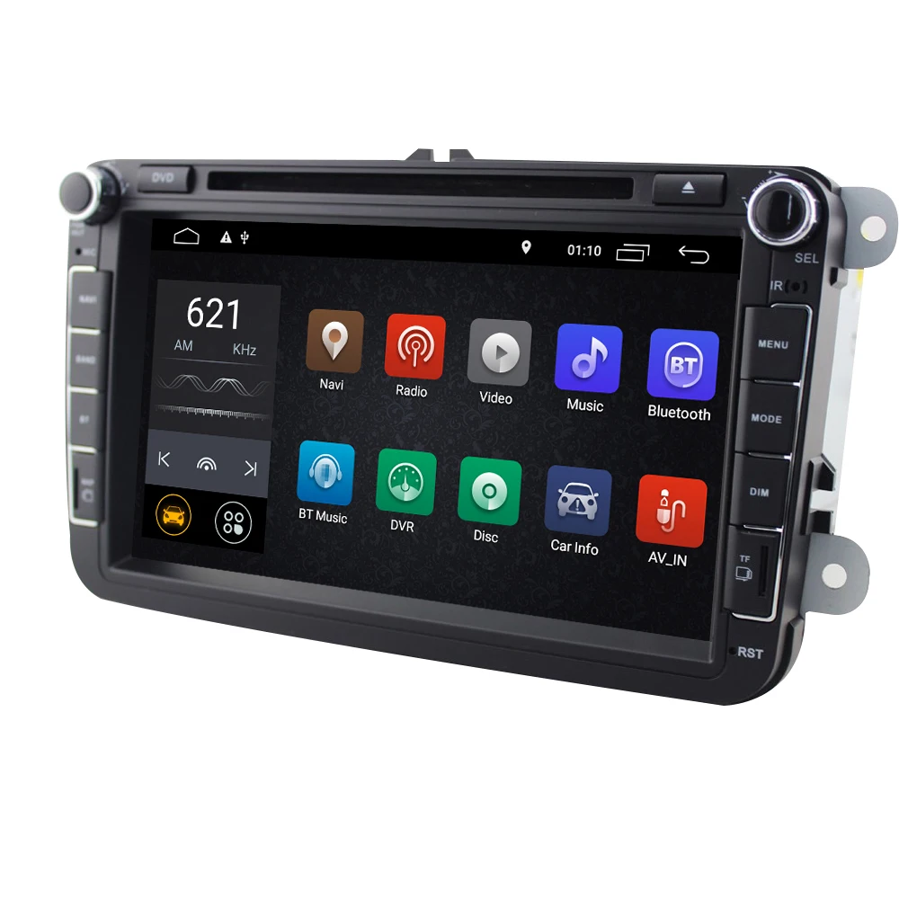 Eunavi 2 Din четырехъядерный 8 ''Android 10 автомобильный dvd плеер для VW Tiguan Touran Passat B6 GOLF 5 6