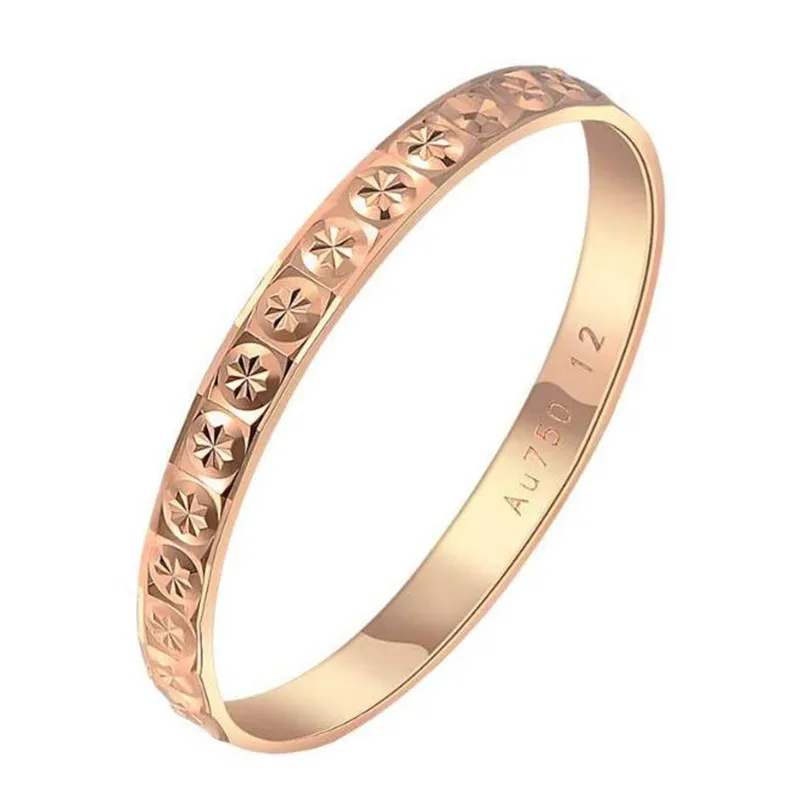 

18K Gold Ring Pair Ring Lovers Couple Simple and Elegant Male Female Solid AU750 Wedding Engagement Hot Sale New Trendy Size7-18