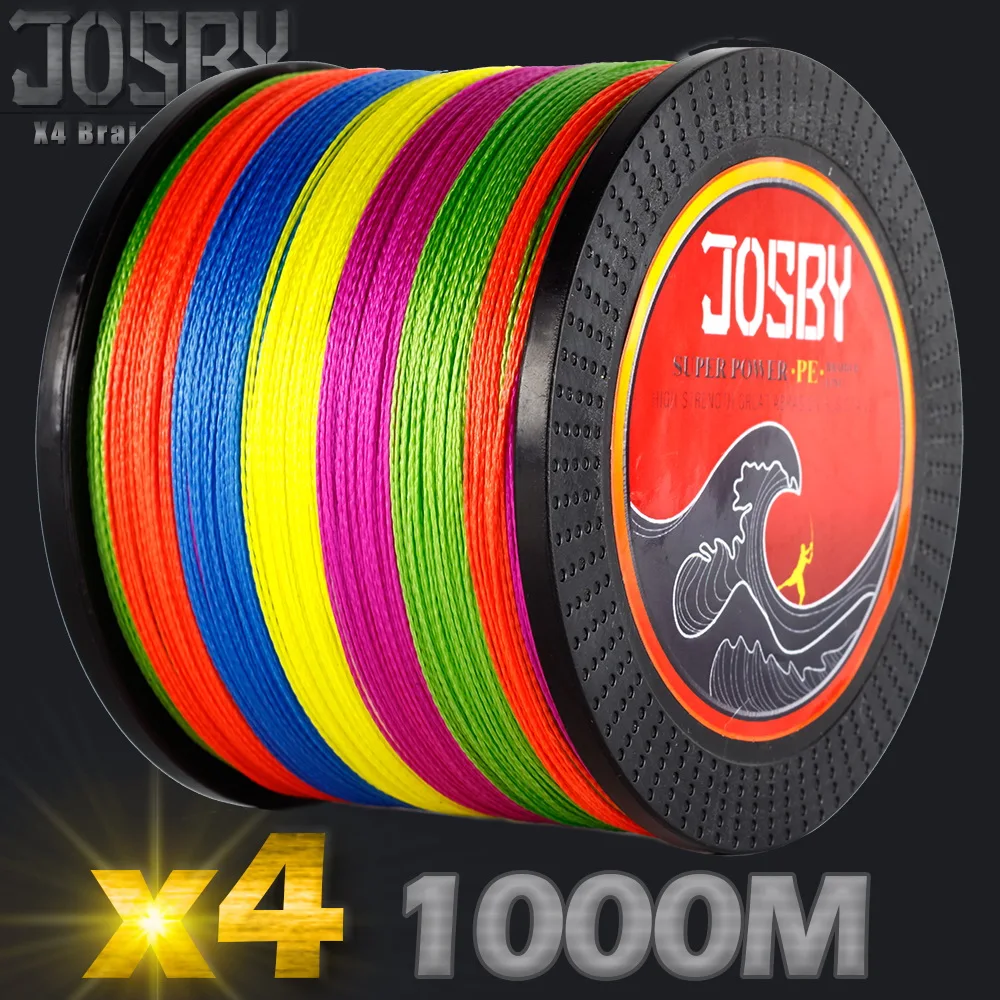 Linha de Pesca Trançado de Linha Cabo para Sall Josby Multifilamento 1000 M e 1094 Jardas Strong pe Fio Trançada 4x Super Super Trançada 5 Cheap Linhas de pesca