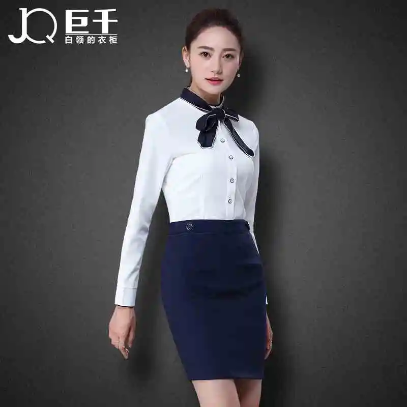 2016 New Arrival summer Business Women Suits shirts And Skirts Uniform Design Office ladies