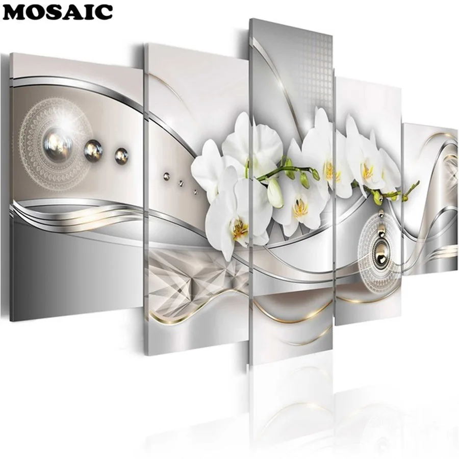 

Full Square/Round Drill 5D DIY diamond painting"5pcs Wealth and Luxury Flowers "Embroidery Landscape Diamond mosaic kit