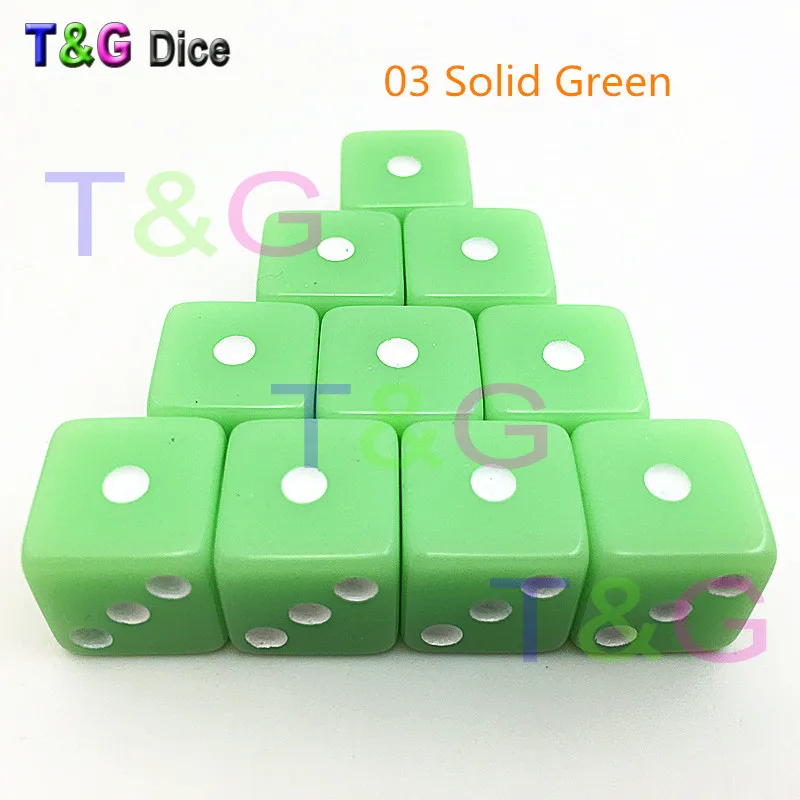 10PCS 12MM High Quality Dice Marbled Transparent Solid Glitter effect in square corners Plastic cube d6 Gambling