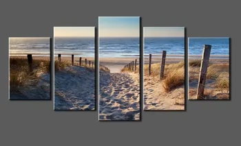 

Canvas Prints Wall Art Beach Unframed Ready to Hang 5 Panels Beach Canvas Print Photo Canvas Art for Home Decoratio